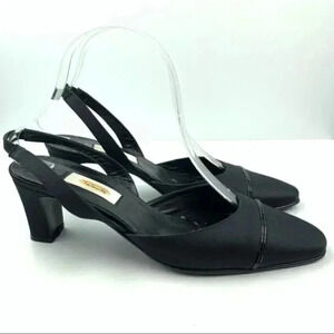Talbots heels size 8.5 black satin vintage 90s
